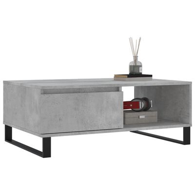 vidaXL Table basse gris béton 90x60x35 cm bois d'ingénierie