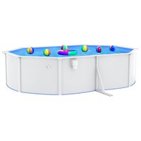 vidaXL Piscine ovale avec parois en acier 490x360x120 cm Blanc