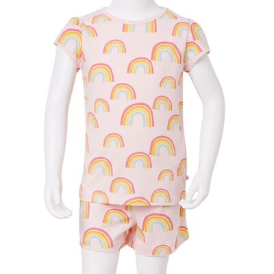 Pyjamas à manches courtes pour enfants rose pâle 116