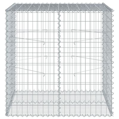 vidaXL Panier gabion avec couvercle 100x100x100 cm fer galvanisé