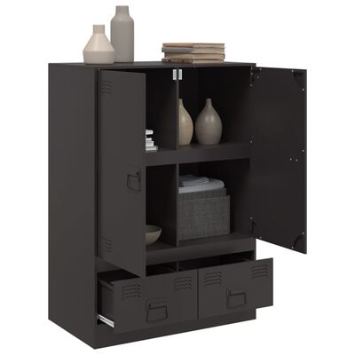 vidaXL Buffet haut noir 67x39x95 cm acier