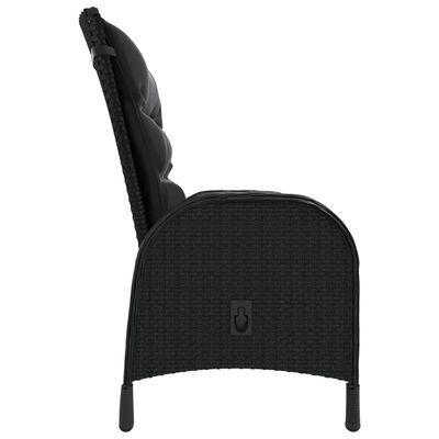 vidaXL Ensemble de bistro de jardin 3 pcs Résine tressée Noir