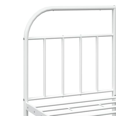 vidaXL Cadre de lit métal sans matelas et pied de lit blanc 140x190 cm