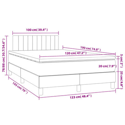 vidaXL Sommier à lattes de lit avec matelas crème 120x190 cm tissu