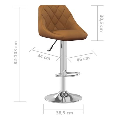 vidaXL Tabouret de bar Marron Velours