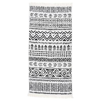 vidaXL Tapis Noir et blanc 100x200 cm Coton