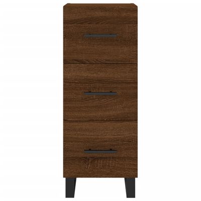 vidaXL Buffet haut Chêne marron 34,5x34x180 cm Bois d'ingénierie