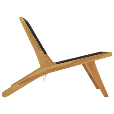 vidaXL Chaise de jardin et repose-pieds Bois teck solide et polyester