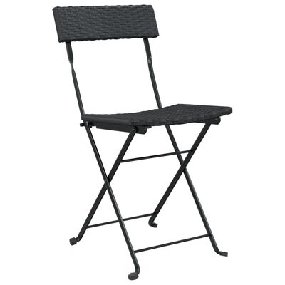 vidaXL Chaises de bistrot pliantes lot de 8 Noir Résine tressée acier