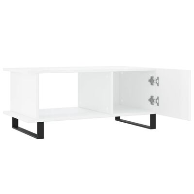 vidaXL Table basse Blanc brillant 90x50x40 cm Bois d'ingénierie