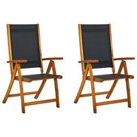 vidaXL Chaises pliables de jardin lot de 2 Bois d'acacia et textilène