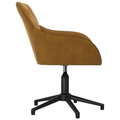 vidaXL Chaise pivotante de bureau Marron Velours