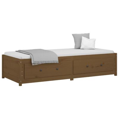 vidaXL Lit de jour Marron miel 90x190 cm Simple Bois de pin massif