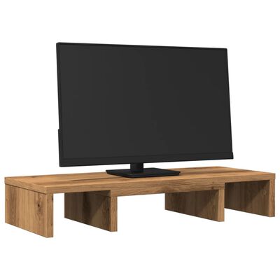 vidaXL Support de moniteur réglable chêne artisanal bois d'ingénierie