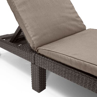 Keter Chaise longue avec coussin Daytona Marron