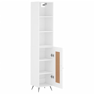 vidaXL Buffet haut Blanc 34,5x34x180 cm Bois d'ingénierie