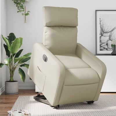 vidaXL Fauteuil inclinable électrique crème similicuir