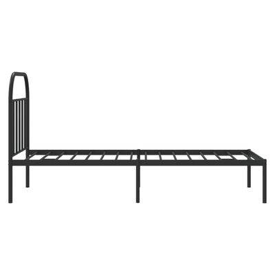 vidaXL Cadre de lit métal sans matelas avec tête de lit noir 90x190 cm