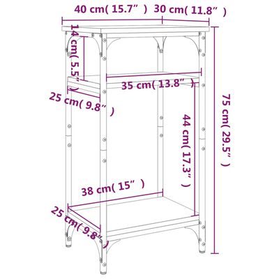 vidaXL Table d'appoint Noir 40x30x75 cm Bois d'ingénierie