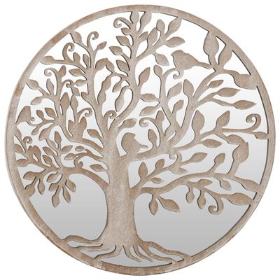 vidaXL Miroir de jardin Sable 60x2,5cm Fer Rond utilisation extérieure