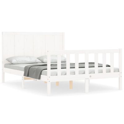 vidaXL Cadre de lit sans matelas blanc 140x200 cm bois de pin massif