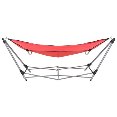 vidaXL Hamac avec support pliable Rouge