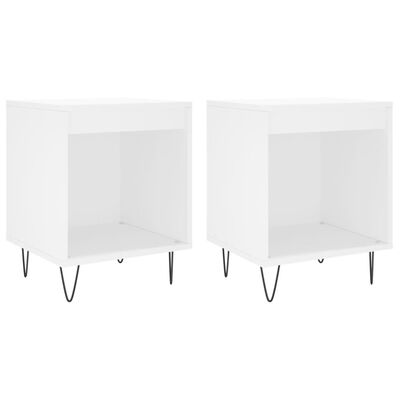 vidaXL Tables de chevet 2 pcs blanc 40x35x50 cm bois d’ingénierie