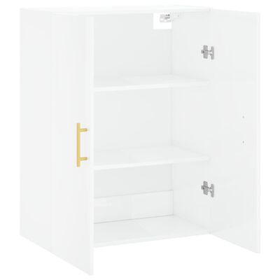 vidaXL Armoire murale blanc brillant 69,5x34x90 cm