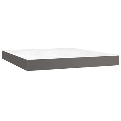 vidaXL Sommier à lattes de lit avec matelas Gris 180x200 cm Similicuir