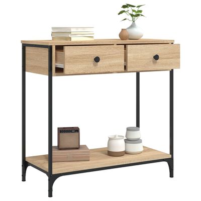 vidaXL Table console chêne sonoma 75x34,5x75 cm bois d'ingénierie