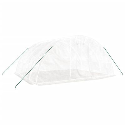 vidaXL Serre avec cadre en acier blanc 20 m² 5x4x2,3 m