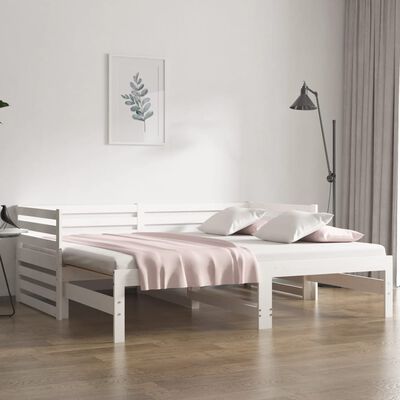 vidaXL Lit coulissant sans matelas blanc 2x(90x190) cm