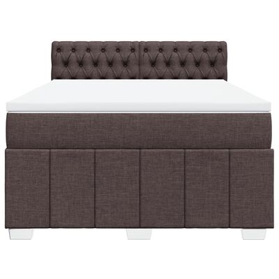 vidaXL Sommier à lattes de lit avec matelas Marron foncé 140x200 cm