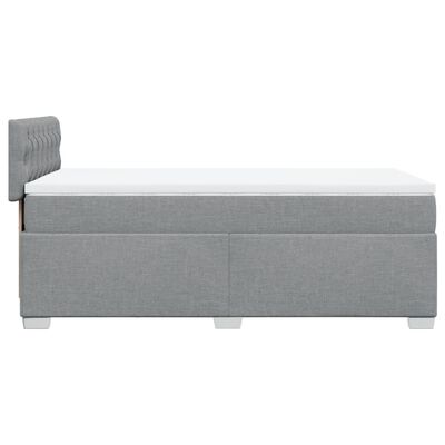 vidaXL Sommier à lattes de lit avec matelas Gris clair 100x200cm Tissu