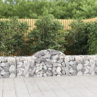 vidaXL Paniers à gabions arqués 2 pcs 200x30x60/80 cm Fer galvanisé