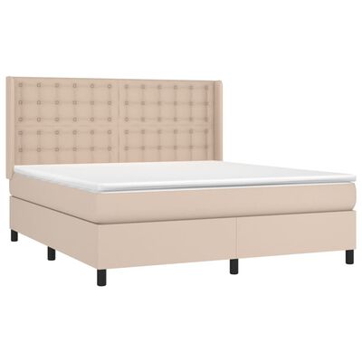 vidaXL Sommier à lattes de lit avec matelas Cappuccino 180x200 cm