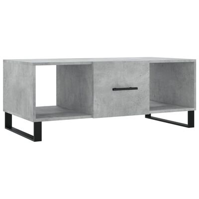 vidaXL Table basse gris béton 102x50x40 cm bois d'ingénierie