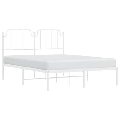 vidaXL Cadre de lit métal sans matelas et tête de lit blanc 150x200 cm