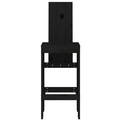 vidaXL Tabourets de bar lot de 2 noir 40x42x120 cm bois massif de pin