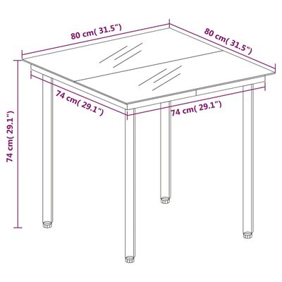 vidaXL Ensemble à manger de jardin 5 pcs Marron