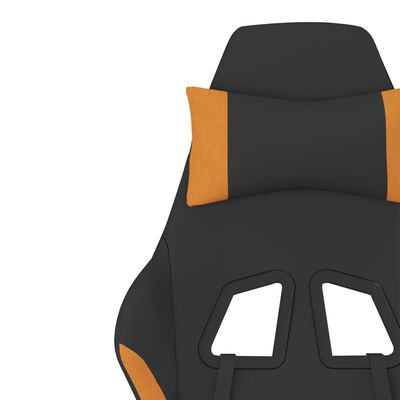 vidaXL Chaise de jeu de massage avec repose-pied Noir et orange Tissu