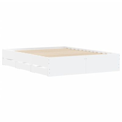 vidaXL Cadre de lit avec tiroirs sans matelas blanc 140x190 cm