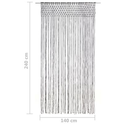 vidaXL Rideau en macramé Anthracite 140x240 cm Coton