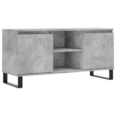 vidaXL Meuble TV gris béton 104x35x50 cm bois d'ingénierie