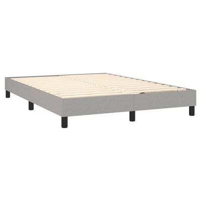 vidaXL Sommier à lattes de lit avec matelas Gris clair 140x190cm Tissu