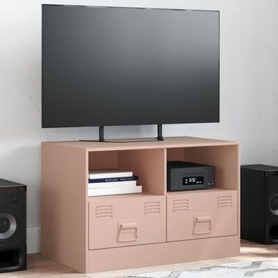 vidaXL Meuble TV rose 67x39x44 cm acier