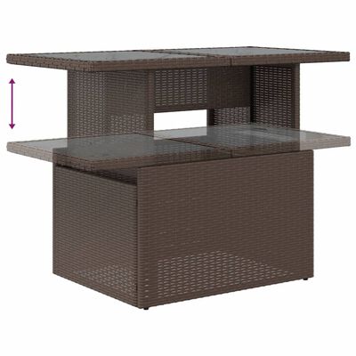 vidaXL Salon de jardin avec coussins 9 pcs marron résine tressée