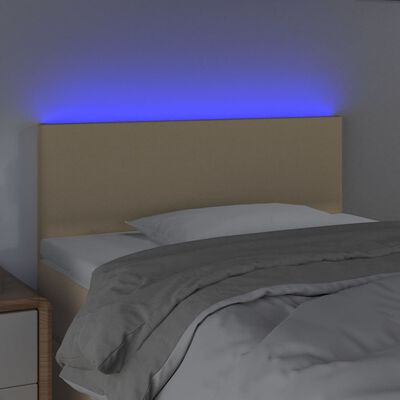 vidaXL Tête de lit à LED Crème 90x5x78/88 cm Tissu