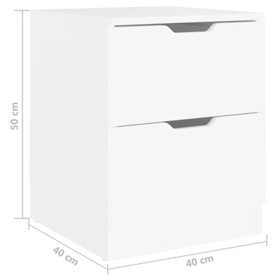 vidaXL Tables de chevet 2 pcs blanc 40x40x50 cm bois d’ingénierie