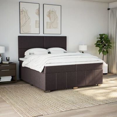 vidaXL Sommier à lattes de lit avec matelas Marron foncé 200x200 cm